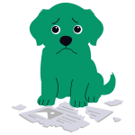 Seite nicht gefunden – tinana 404-Fehler mit Hund Illustration